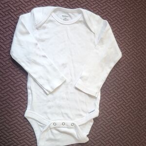 Gerber White Long Sleeve Baby Onesie